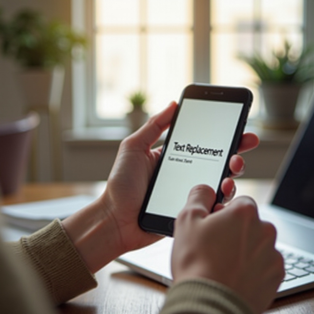 cómo hacer reemplazo de texto en el iphone