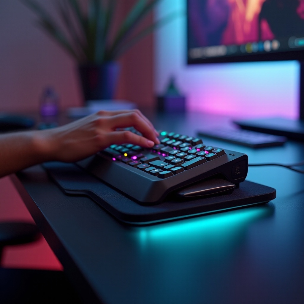 teclado con reposamuñecas